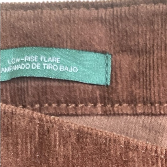 Vintage Corduroy LOW RISE FLARE LEG Pants Size 14 Brown Grunge Hippie Gorpcore - Picture 5 of 10